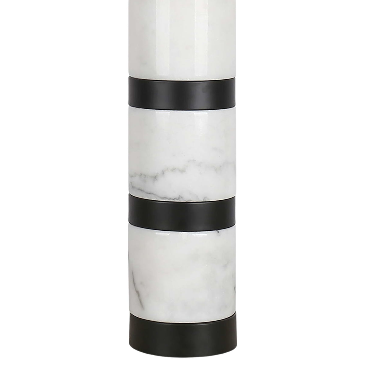 "Marble Harmony" Marble Table Lamp - White Marble / Matte Black