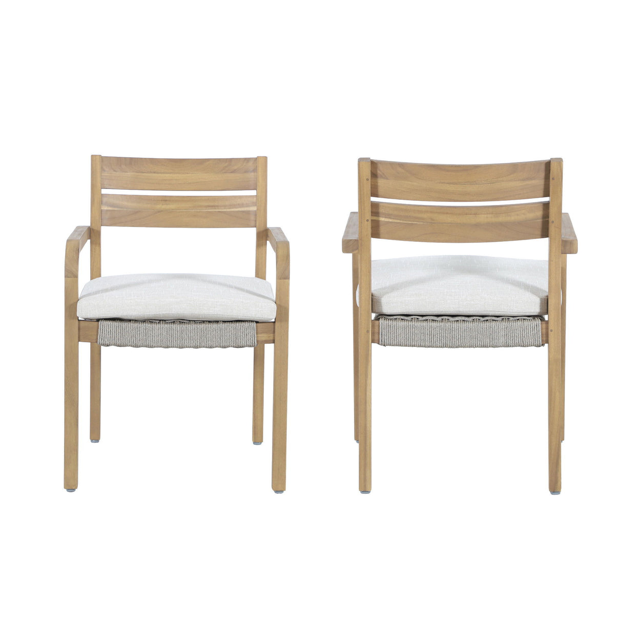 Arden - Wood And Wicker Patio Dining Chair (Set of 2) - Natural / Brown