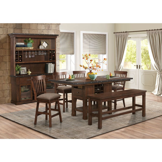 Schleiger - Counter Height Bench - Brown
