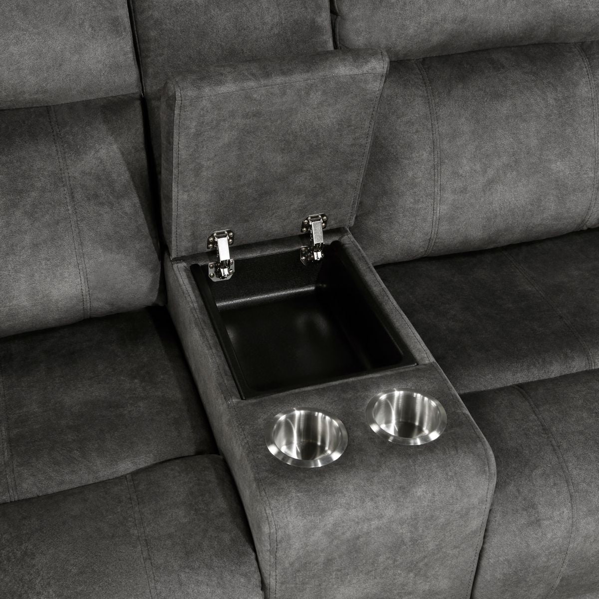 Muncie - Double Reclining Loveseat With Center Console - Brownish Gray