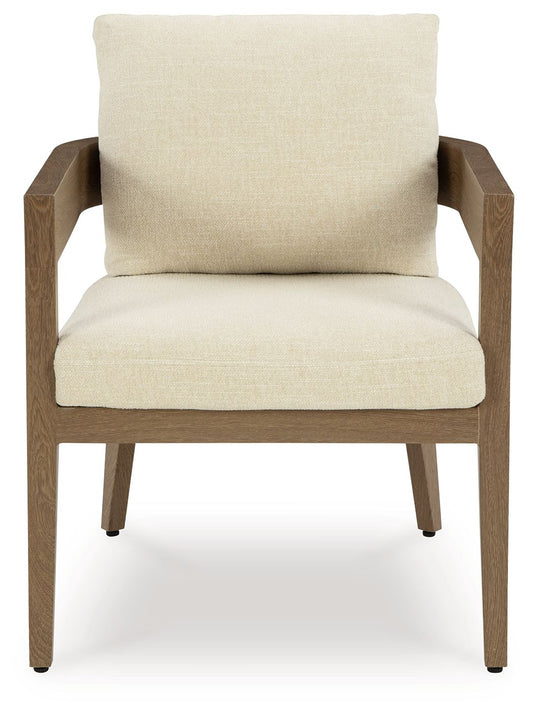 Serene Bay - Arm Chair With Cushion (Set of 2) - Dark Brown / White