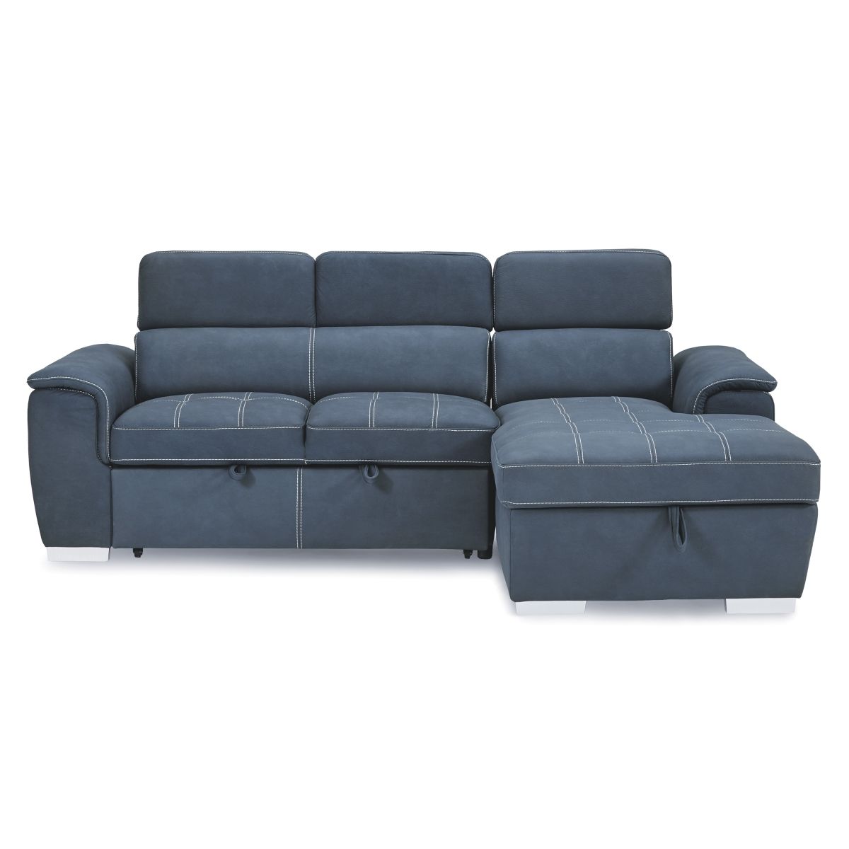 Ferriday - 2 Piece Sectional With Adjustable Headrests, Pull-Out Bed And Right Chaise With Hidden Storage