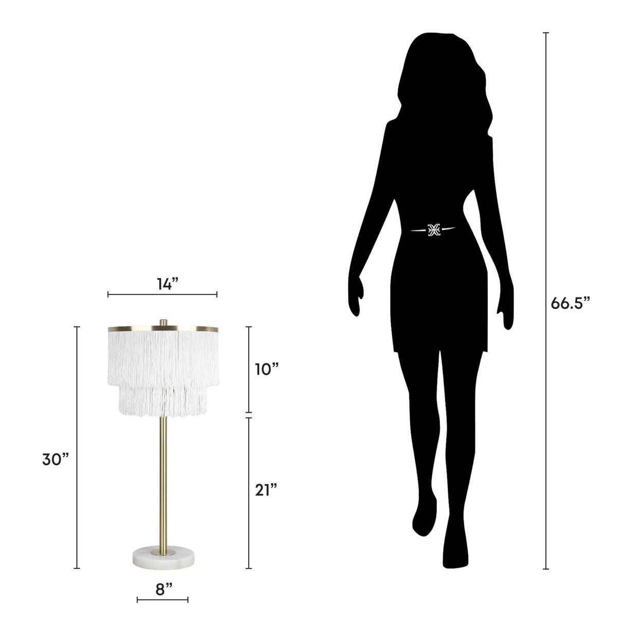 "Tassel Elegance II" Metal Table Lamp (Set of 2) - Soft Gold / White