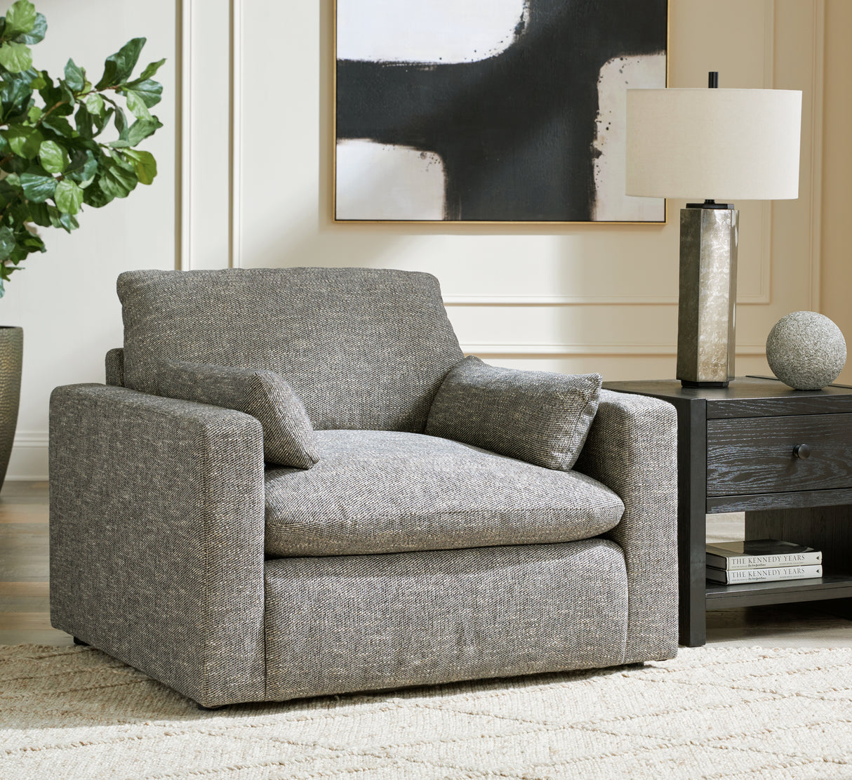 Furniture City - MS - Ashley Furniture - Dramatic Living Room - Chair and a Half / Granite - 1170223