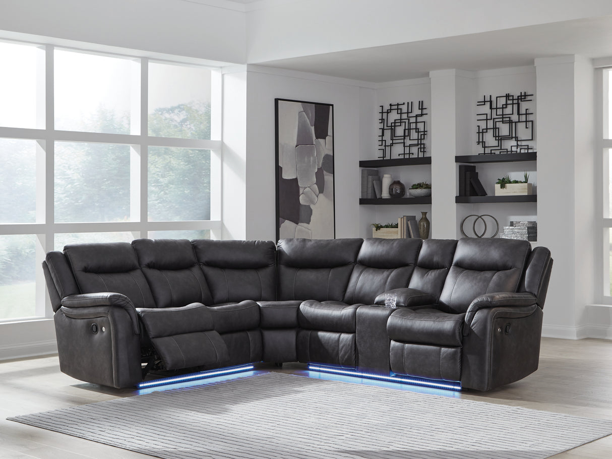 Furniture City - MS - Ashley Furniture - Sultan Meadow Sectional - 2-Piece Reclining Sectional / Carbon - PC13001S1