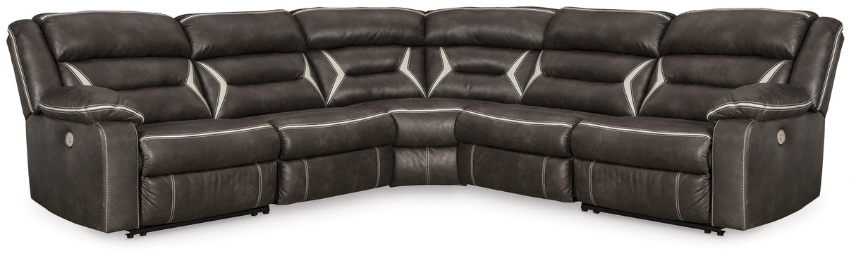 Furniture City - MS - Ashley Furniture - Kincord Sectional - 5-Piece Power Reclining Sectional / Midnight - 13104S6