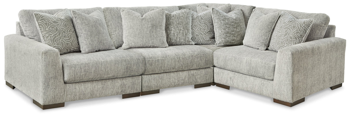 Furniture City - MS - Ashley Furniture - Regent Park Sectional - RAF 6-Piece Sectional / Pewter - 14404S7