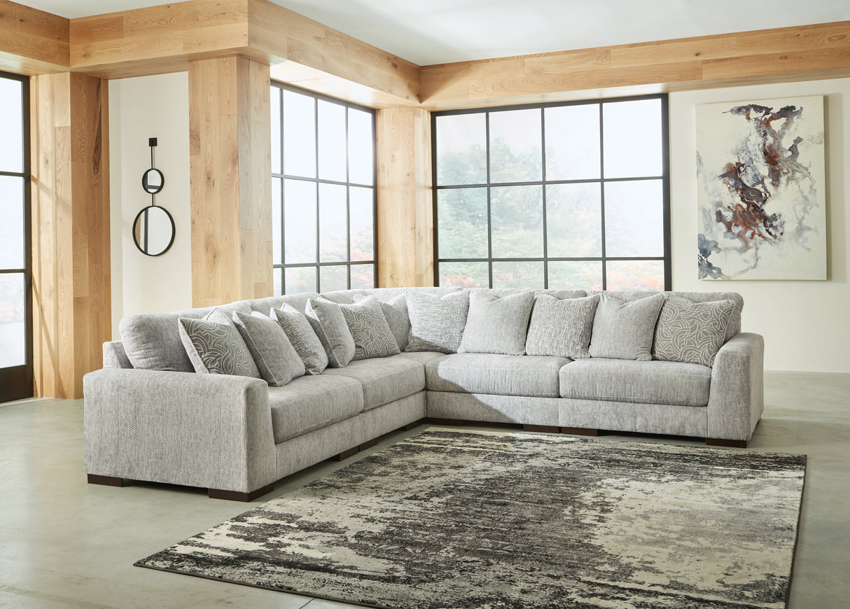 Furniture City - MS - Ashley Furniture - Regent Park Sectional - RAF 5-Piece Sectional / Pewter - 14404S3
