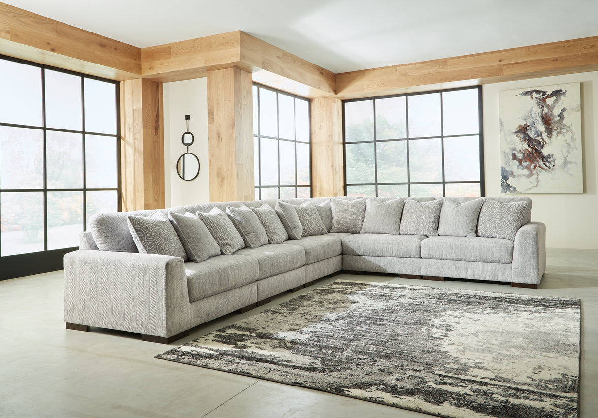 Furniture City - MS - Ashley Furniture - Regent Park Sectional - RAF 6-Piece Sectional / Pewter - 14404S7