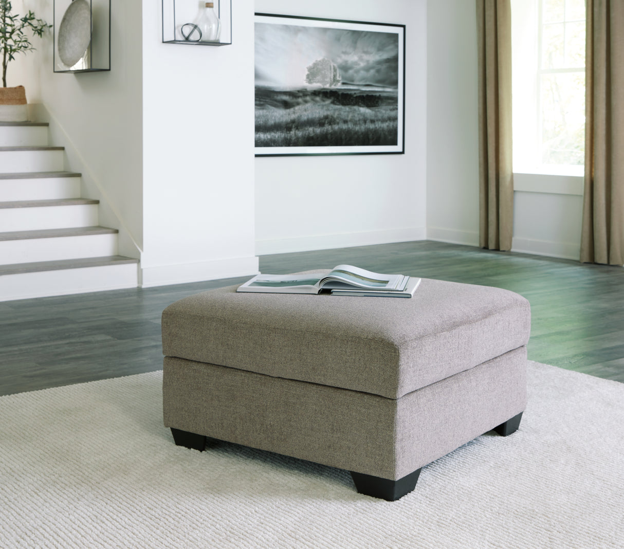 Furniture City - MS - Ashley Furniture - Creswell Living Room - Ottoman With Storage / Stone - 1530511