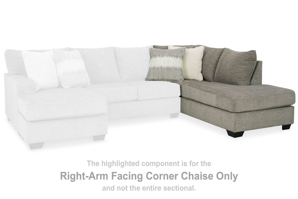 Furniture City - MS - Ashley Furniture - Creswell Sectional - RAF Corner Chaise / Stone - 1530517