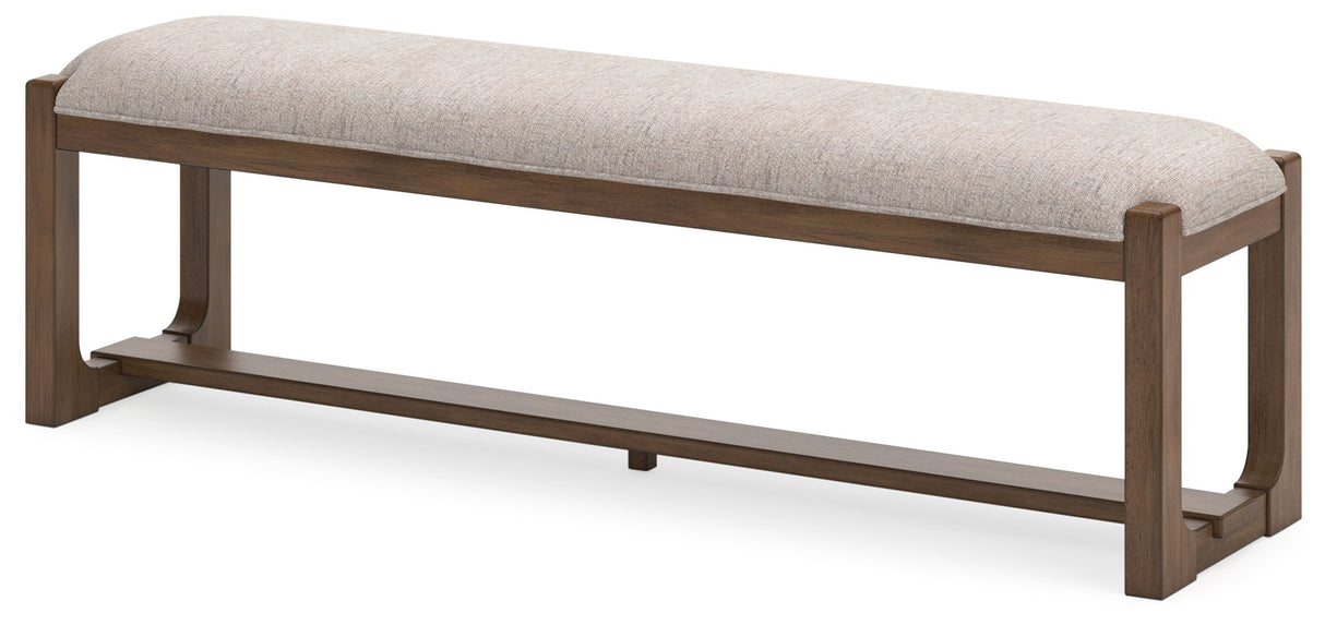 Cabalynn - Large Uph Dining Room Bench - Oatmeal / Light Brown