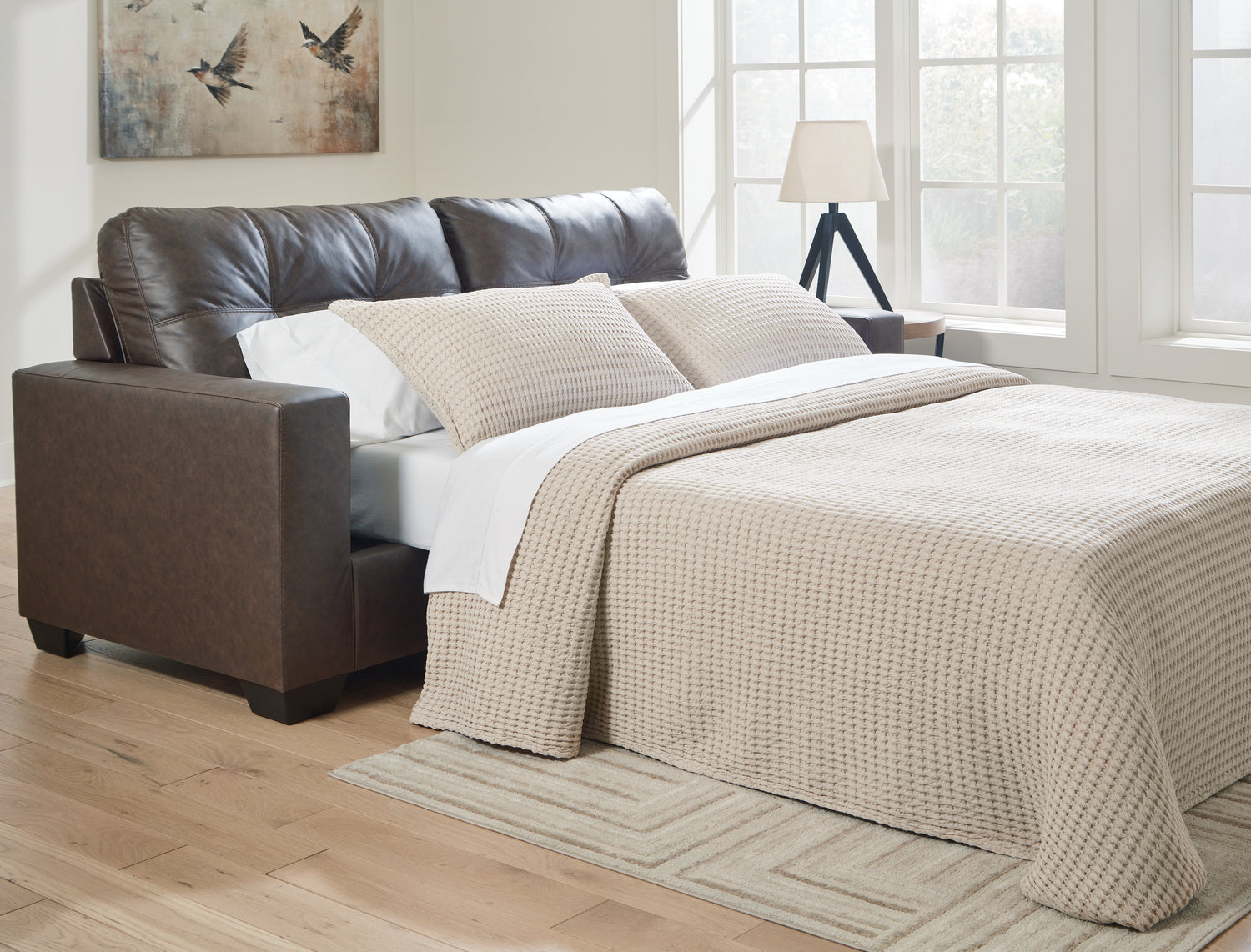 Furniture City - MS - Ashley Furniture - Barlin Mills Living Room - Queen Sofa Sleeper / Umber - 1700339