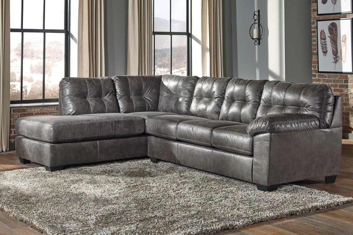 Furniture City - MS - Ashley Furniture - Fallston Sectional - RAF 2-Piece Sectional with Chaise / Slate - 17221S1