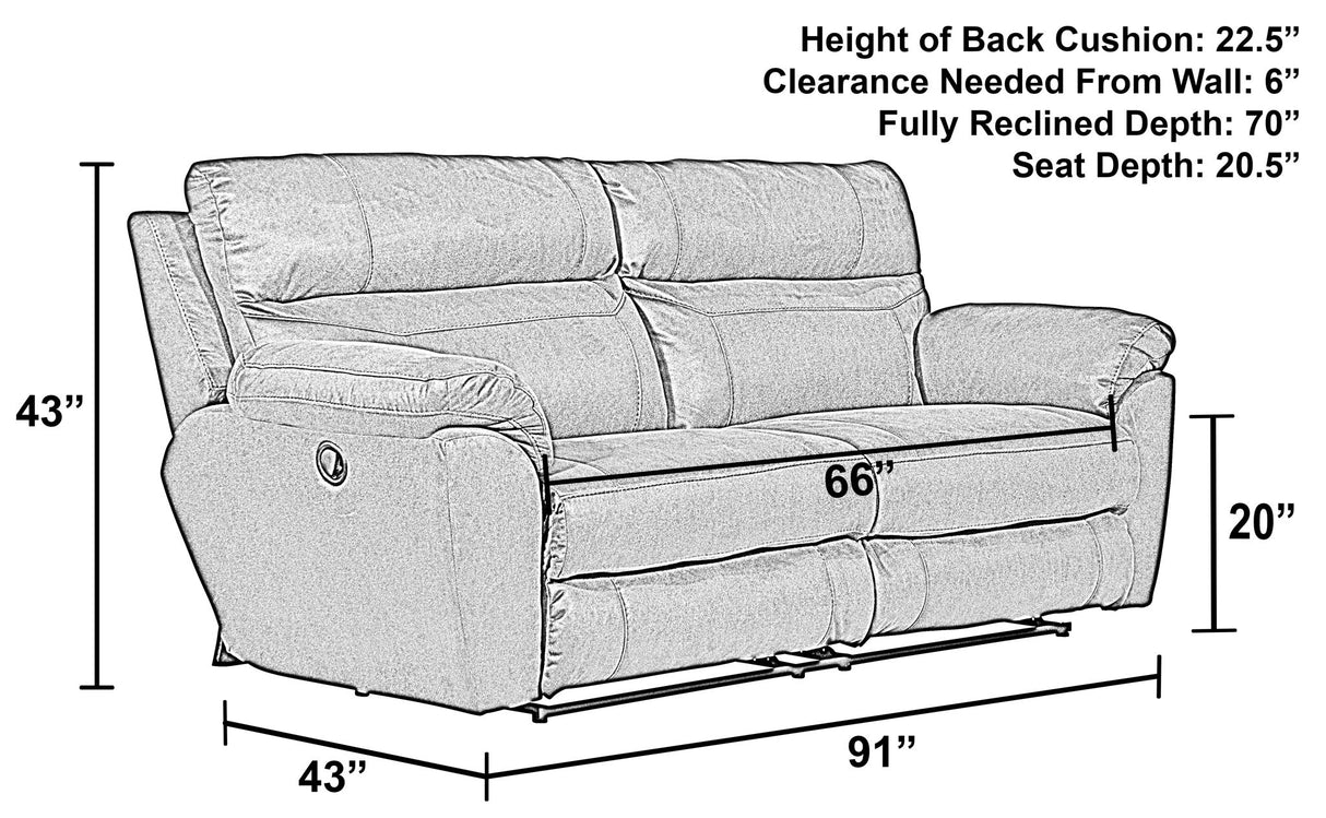 Atlas - Reclining Sofa - Charcoal