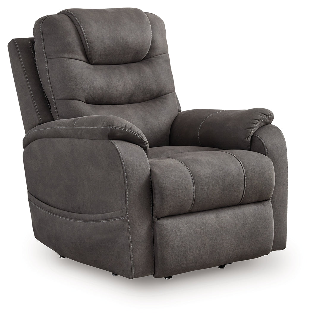 Furniture City - MS - Ashley Furniture - Snowfield Living Room - Power Lift Recliner / Gunmetal - 1760912