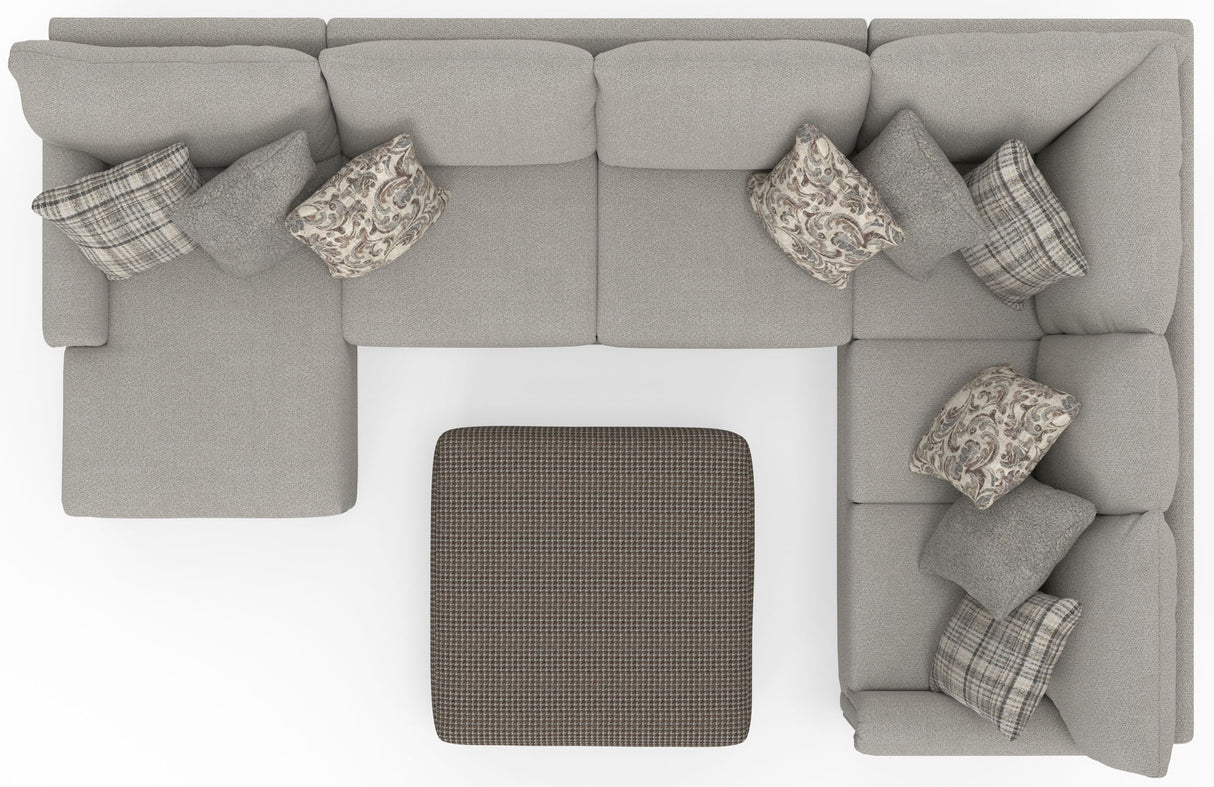 Livingston - Sectional With Comfort Coil Seating, 40" Cocktail Ottoman And Accent Pillows Included