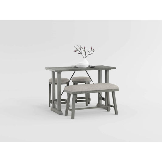 Auburndale - Counter Height Bench - Dark Gray / Beige