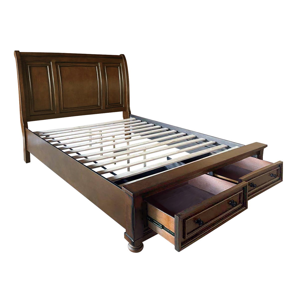 Cumberland - Sleigh Platform Bed With Footboard Storage