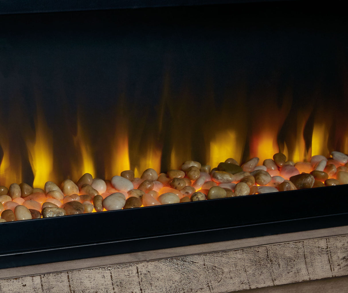 Entertainment Accessories - Wide Fireplace Insert - Black