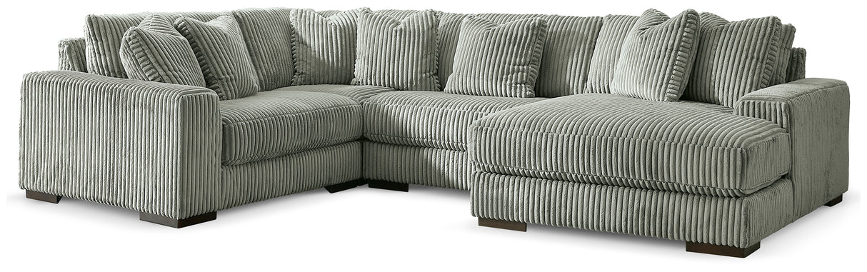 Furniture City - MS - Ashley Furniture - Lindyn Sectional - RAF 4-Piece Sectional with Chaise / Fog - 21105S15