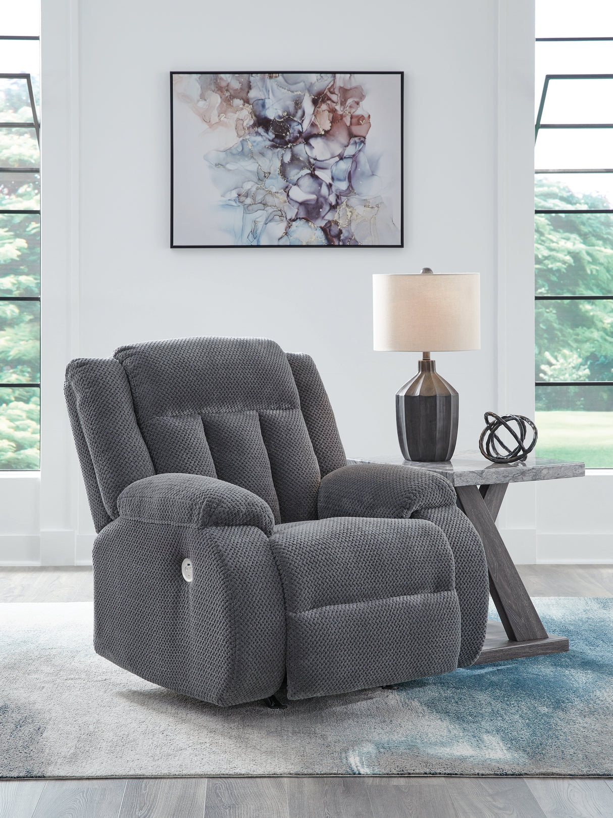 Furniture City - MS - Ashley Furniture - Observation Living Room - Power Rocker Recliner / Steel - PC2140598