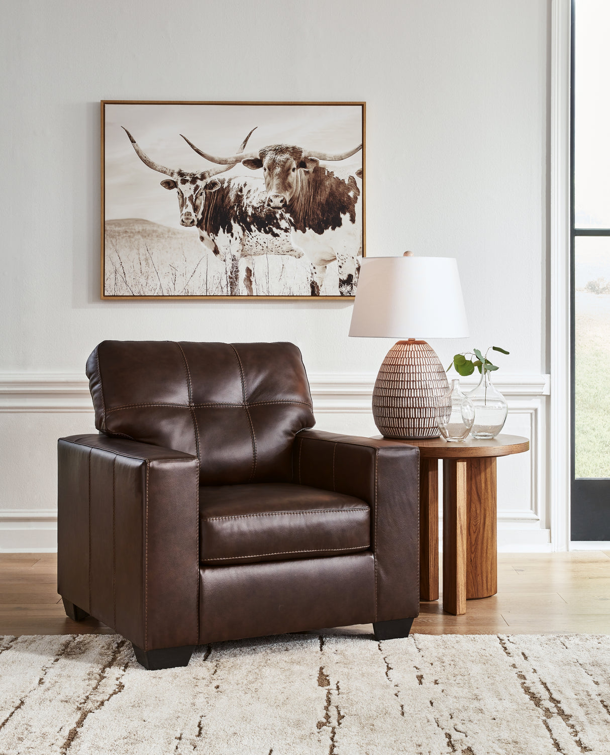 Furniture City - MS - Ashley Furniture - Santorine Living Room - Chair / Dark Brown - 2170620