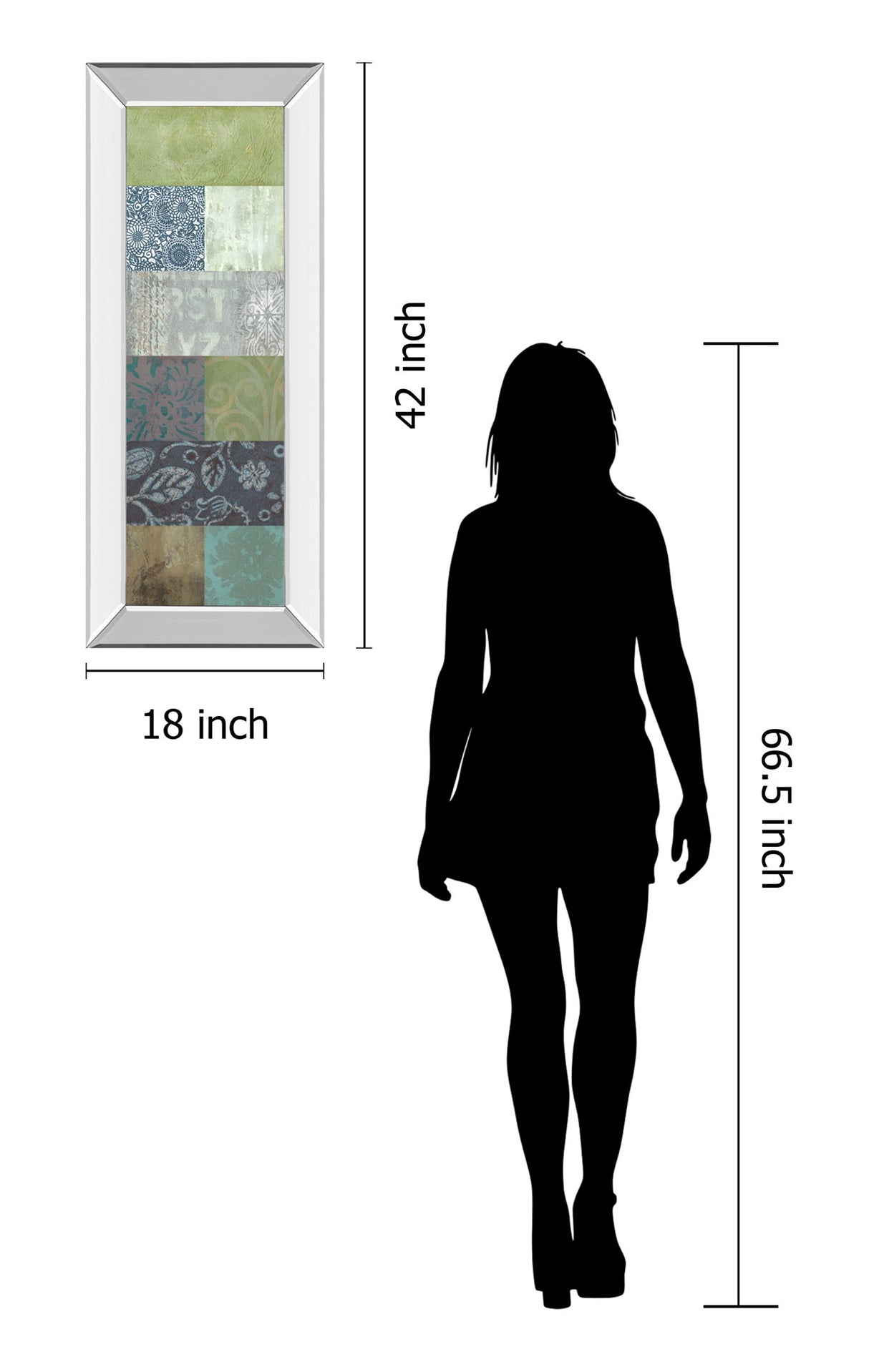 Zen Panel I By Vision Studio - Mirror Framed Print Wall Art - Dark Gray