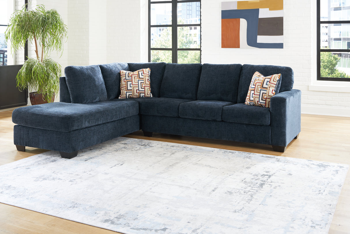 Furniture City - MS - Ashley Furniture - Aviemore Sectional - RAF 2-Piece Sectional with Chaise / Ink - 24303S1