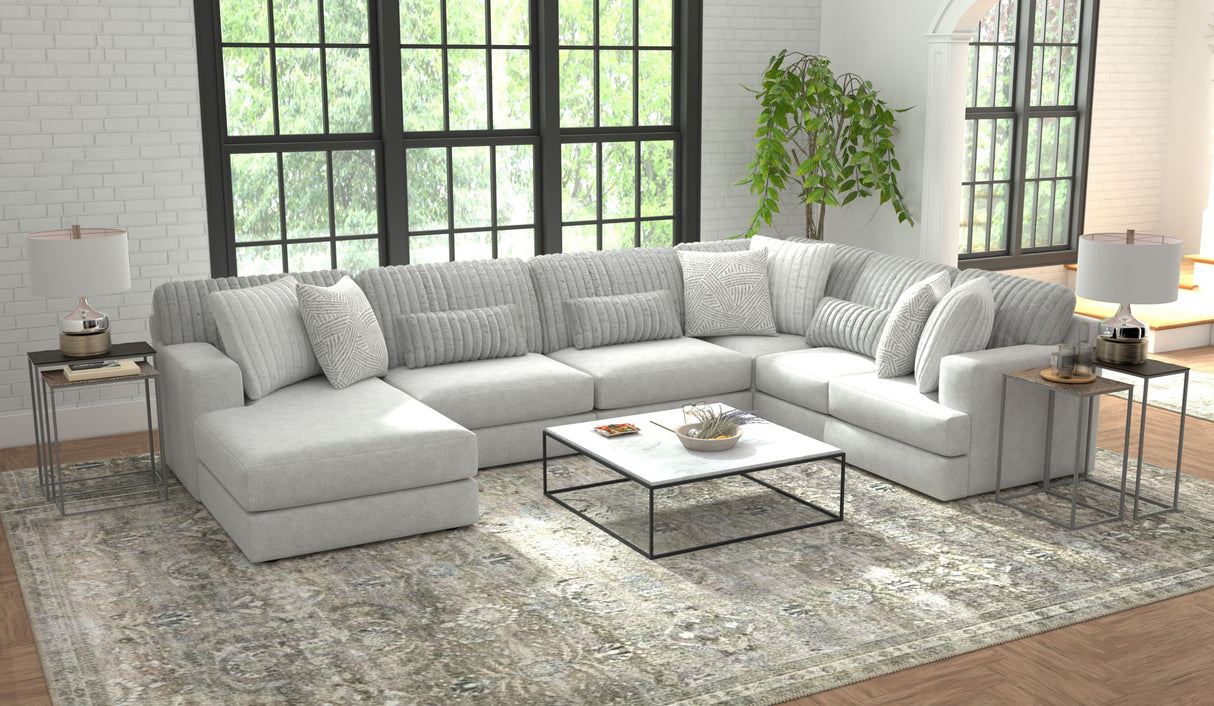 Logan - Upholstered Sectional With Comfort Coil Seating And Accent Pillows Included