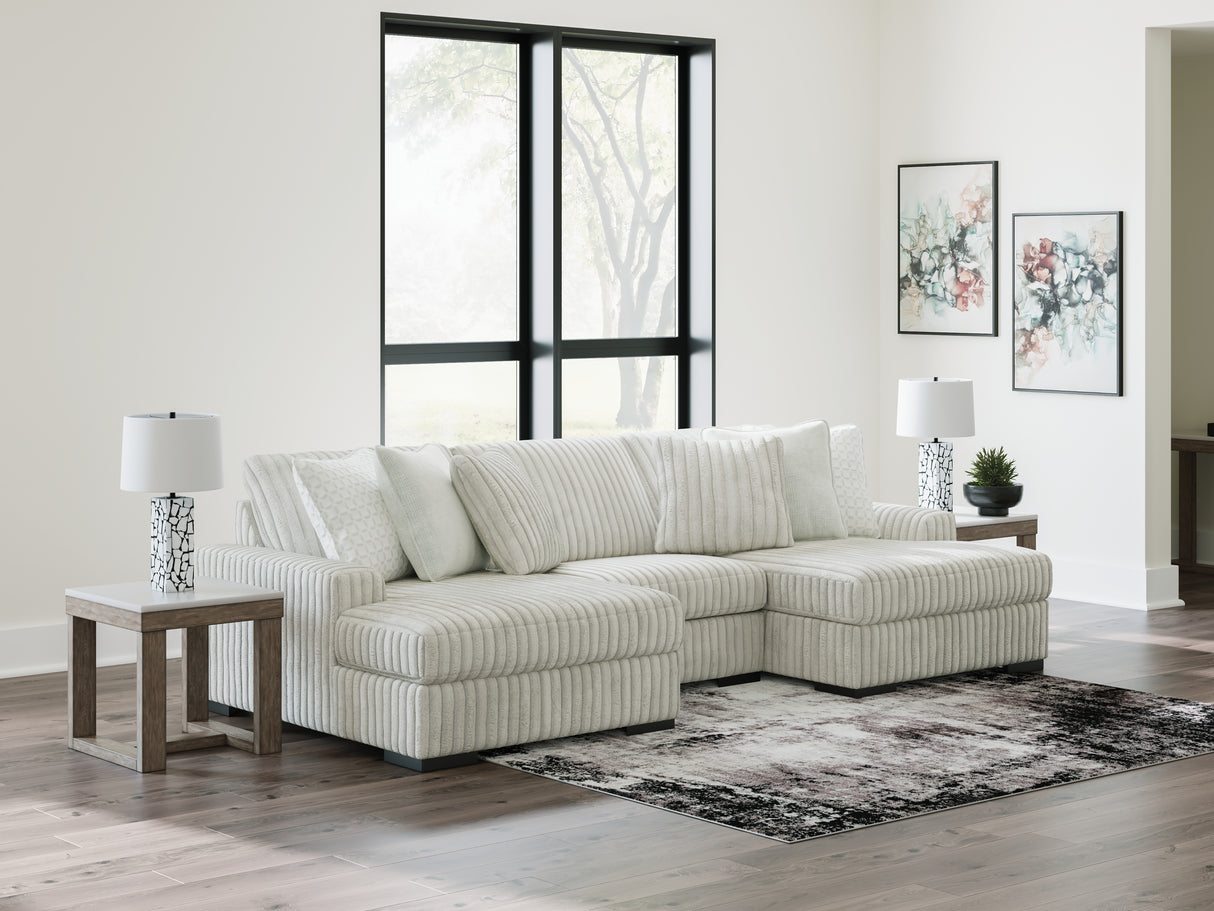 Furniture City - MS - Ashley Furniture - Stupendous Sectional - RAF 3-Piece Sectional with Double Chaise / Alloy - 25903S4