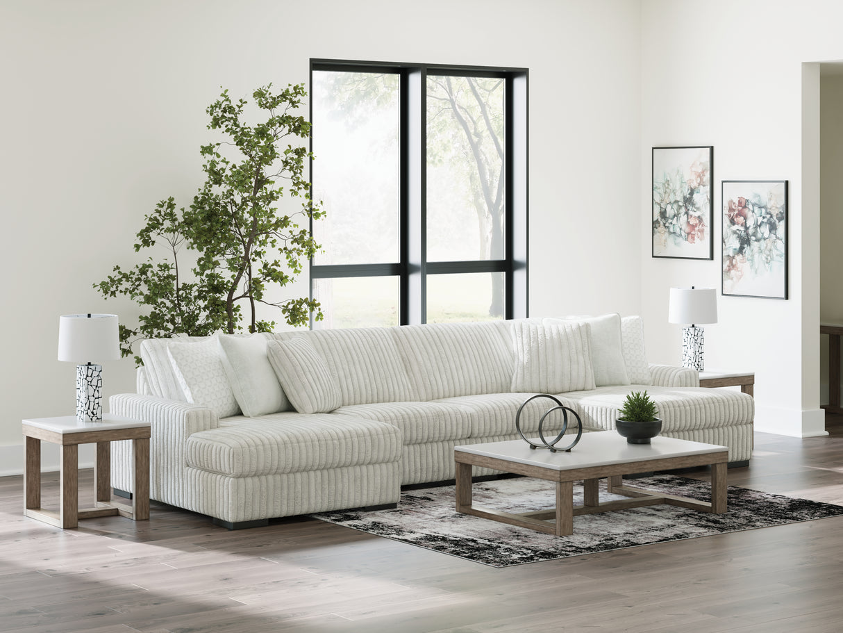 Furniture City - MS - Ashley Furniture - Stupendous Sectional - RAF 4-Piece Sectional with Double Chaise / Alloy - 25903S5