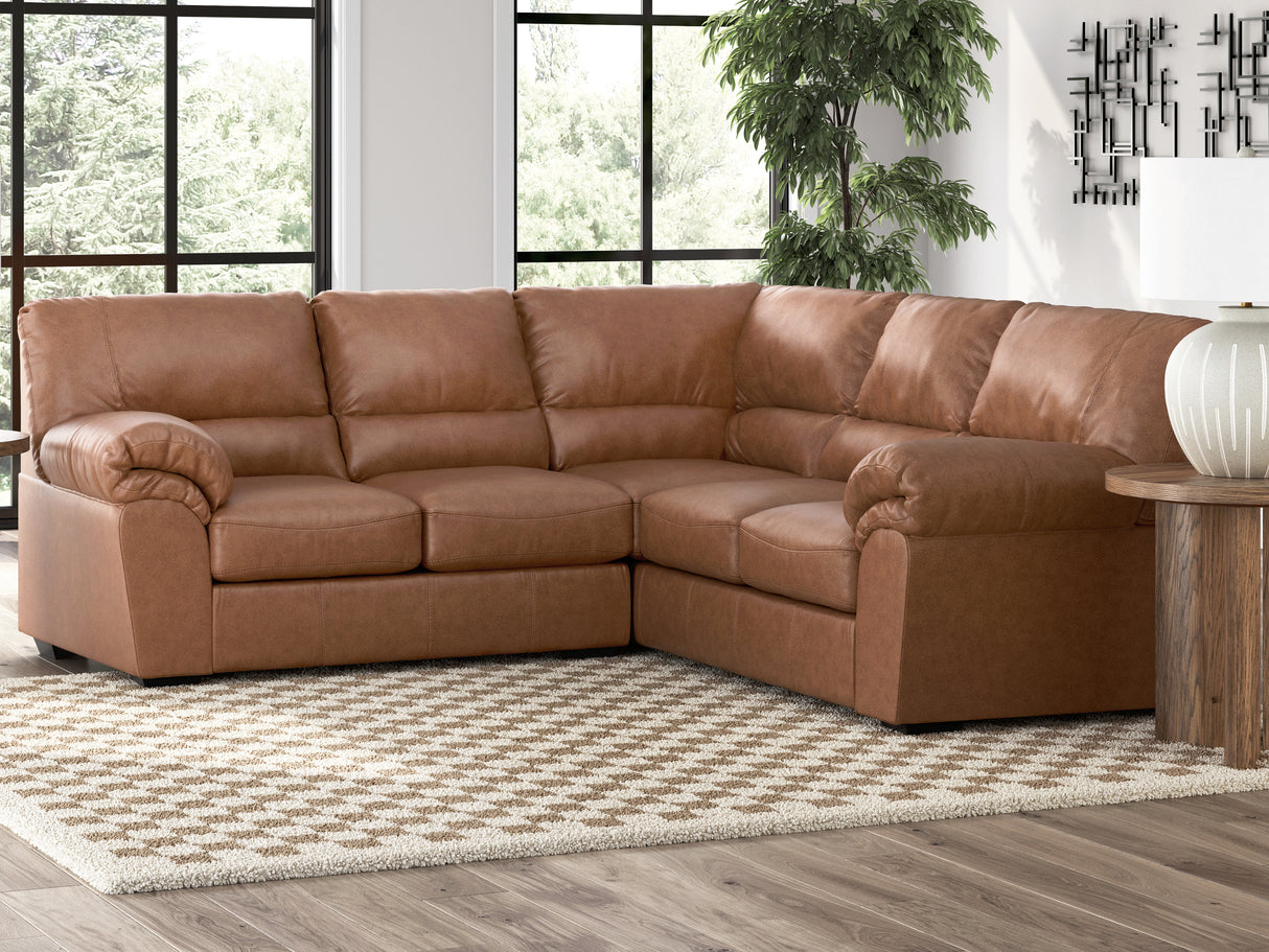 Furniture City - MS - Ashley Furniture - WillowBend Sectional - RAF 2-Piece Sectional / Caramel - PC27704S1