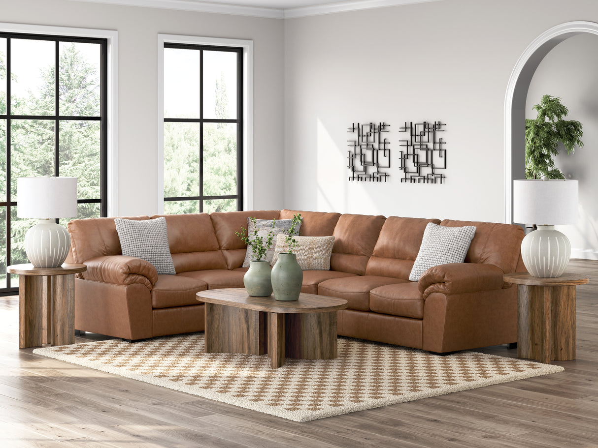 Furniture City - MS - Ashley Furniture - WillowBend Sectional - LAF 3-Piece Sectional / Caramel - PC27704S4