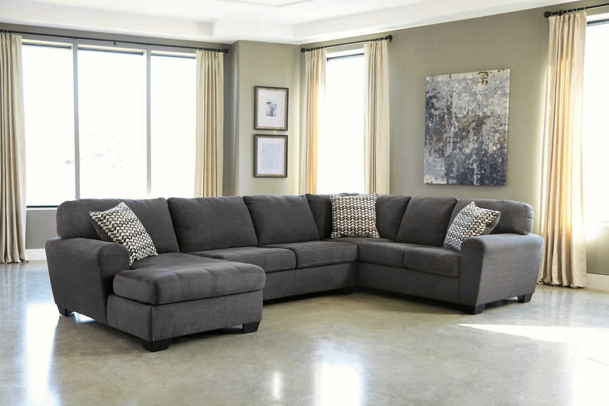 Furniture City - MS - Ashley Furniture - Ambee Sectional - RAF 3-Piece Sectional with Chaise / Slate - 28620S1
