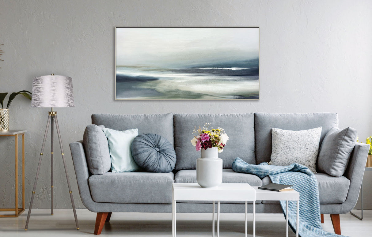 "Luxe Tripod Elegance" Faux Leather Wrap Floor Lamp - Greige / Soft Gold