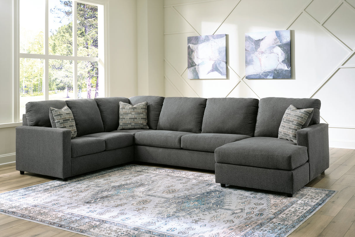 Furniture City - MS - Ashley Furniture - Edenfield Sectional - LAF 3-Piece Sectional with Chaise / Charcoal - 29003S2