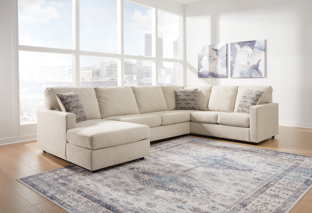 Furniture City - MS - Ashley Furniture - Edenfield Sectional - RAF 3-Piece Sectional with Chaise / Linen - 29004S1