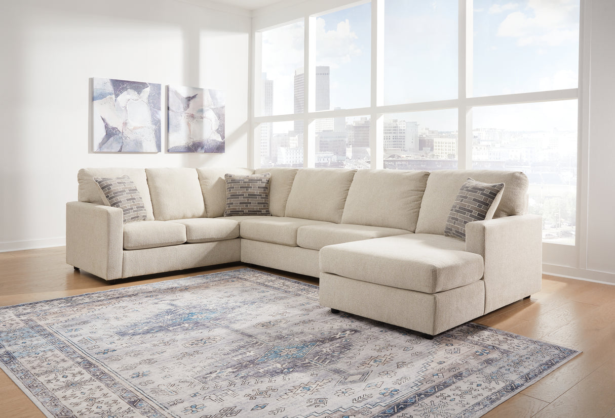 Furniture City - MS - Ashley Furniture - Edenfield Sectional - LAF 3-Piece Sectional with Chaise / Linen - 29004S2