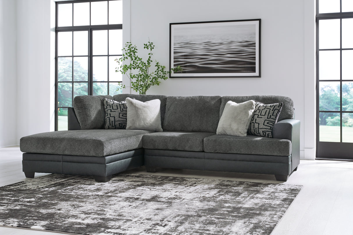 Furniture City - MS - Ashley Furniture - Brixley Pier Sectional - RAF 2-Piece Sectional with Chaise / Graphite - 29906S1