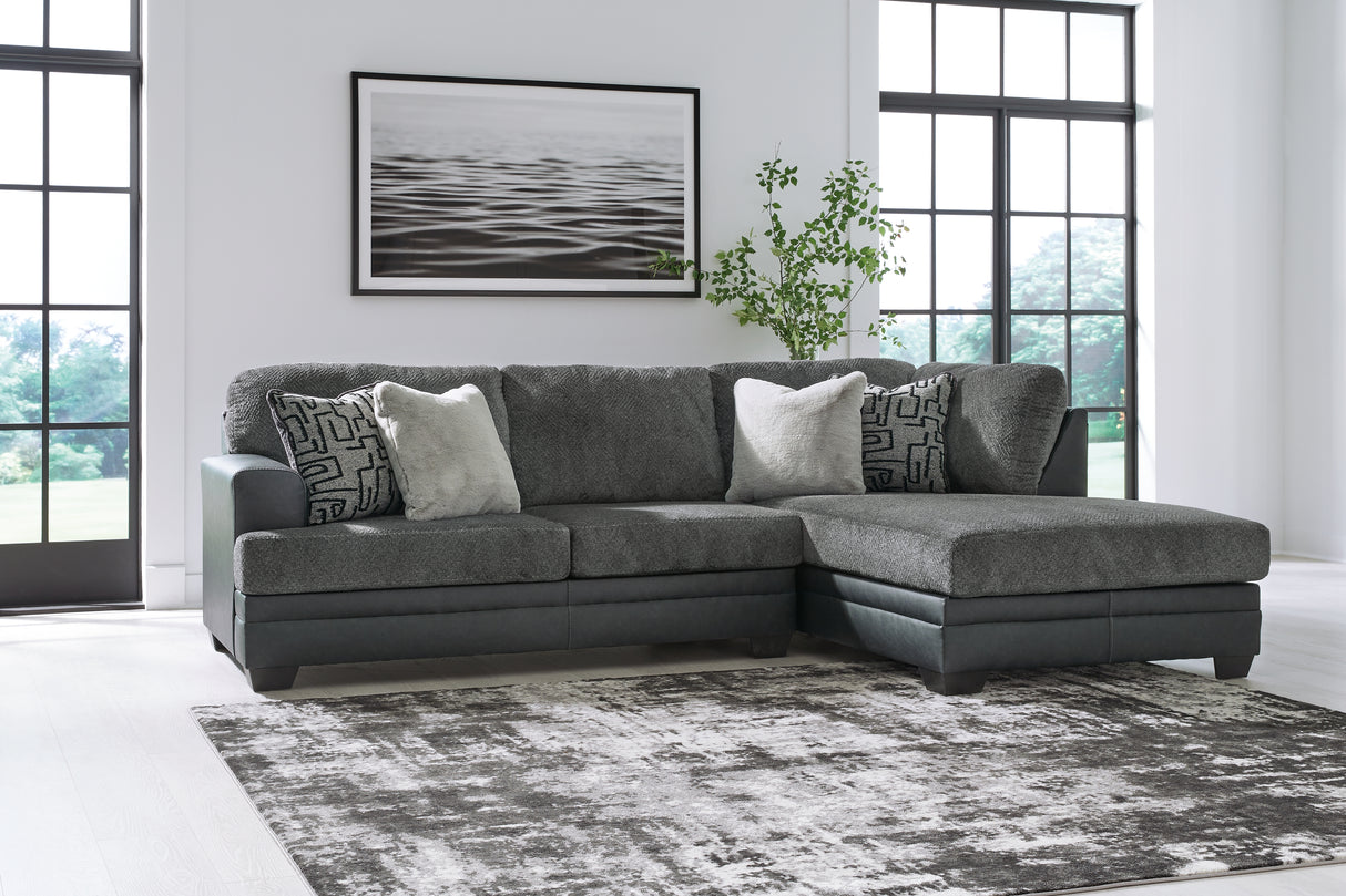 Furniture City - MS - Ashley Furniture - Brixley Pier Sectional - LAF 2-Piece Sectional with Chaise / Graphite - 29906S2