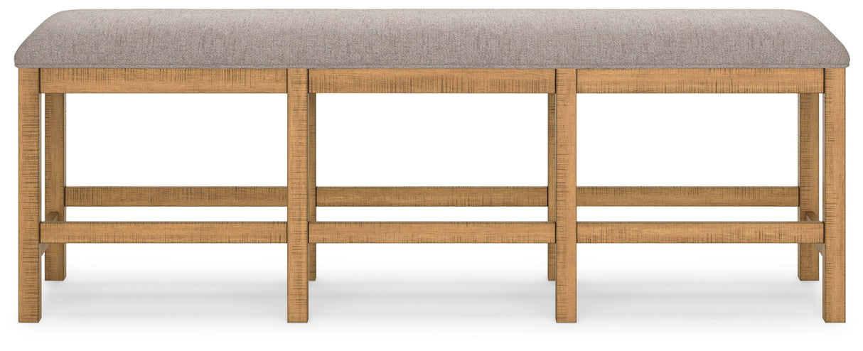 Havonplane - XL Counter Height Upholstered Dining Bench - Brown