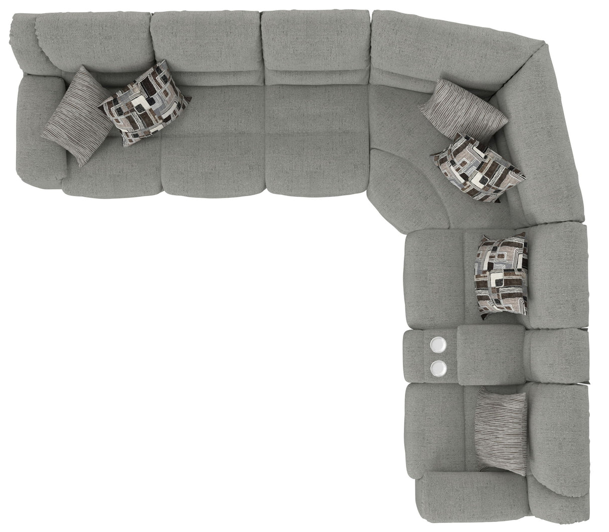 Quinn - 3 Piece Reclining Sectional With 4 Reclining Seats, Storage Arms, Storage Console With Lights, And Drop Down Table - Nature
