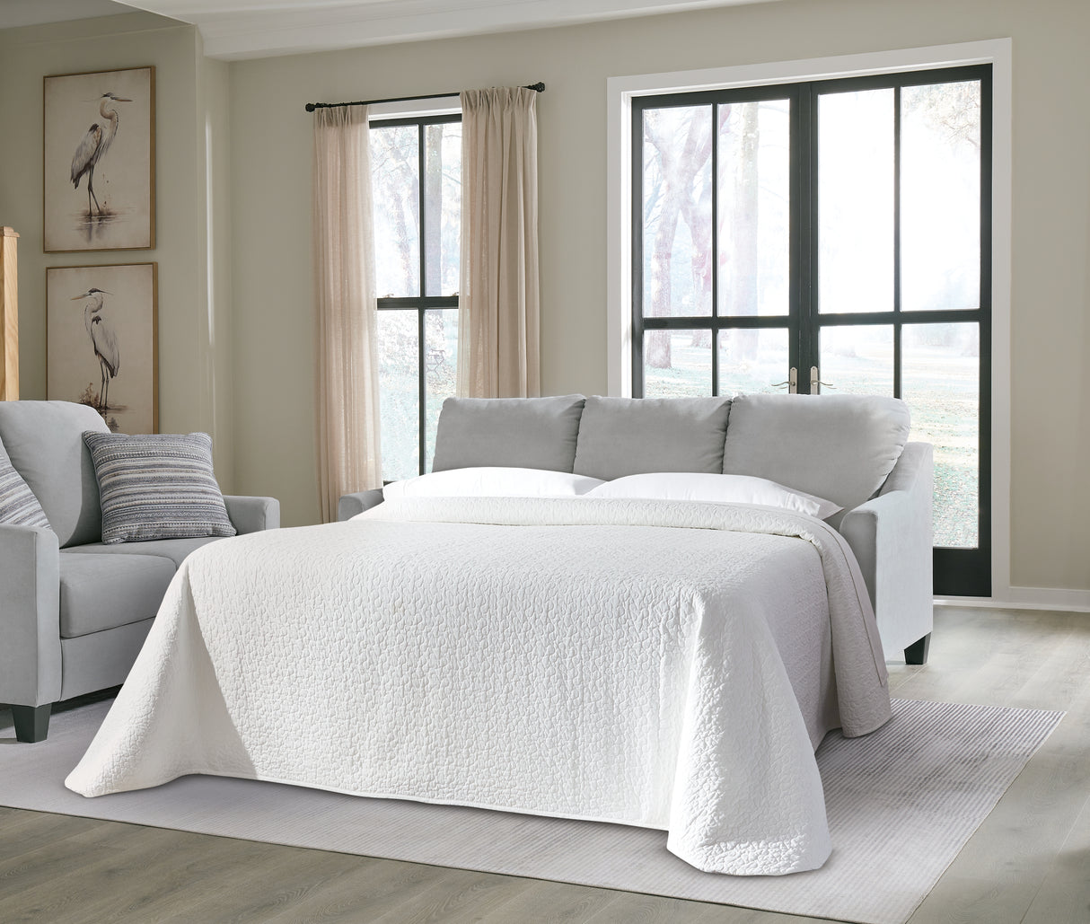 Furniture City - MS - Ashley Furniture - Adlai Living Room - Queen Sofa Sleeper / Shadow - 3010339