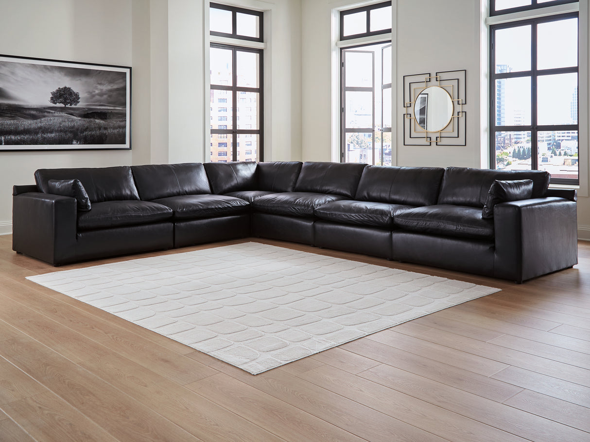 Furniture City - MS - Ashley Furniture - Emilia Sectional - RAF 6-Piece Sectional / Black - 30902S5
