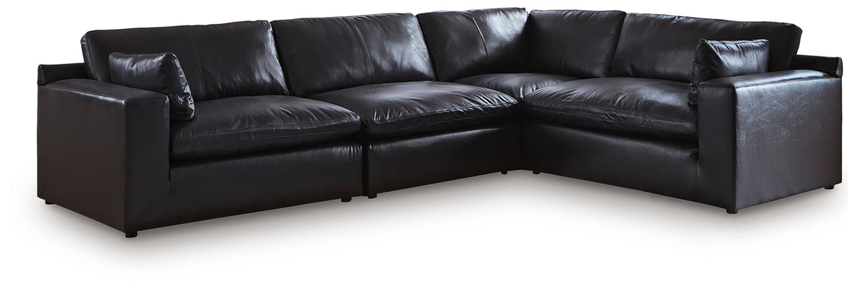 Furniture City - MS - Ashley Furniture - Emilia Sectional - RAF 4-Piece Sectional / Black - 30902S3