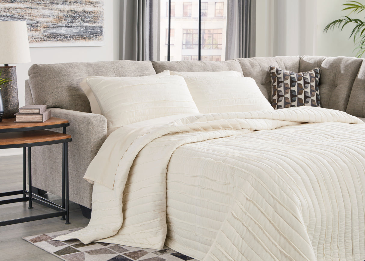 Furniture City - MS - Ashley Furniture - Mahoney Sectional - 2-Piece Sleeper Sectional with Chaise / Pebble - 31004S4