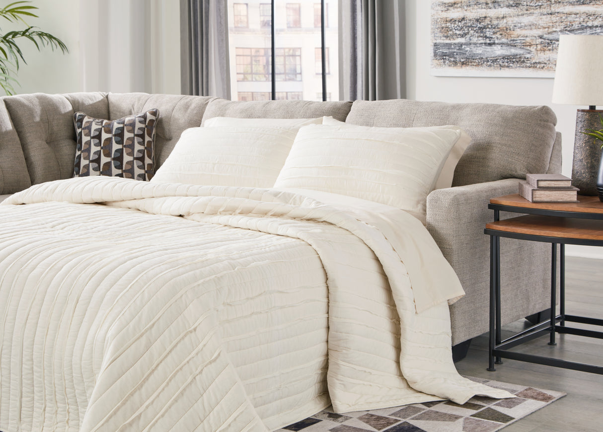 Furniture City - MS - Ashley Furniture - Mahoney Sectional - RAF 2-Piece Sleeper Sectional with Chaise / Pebble - 31004S3