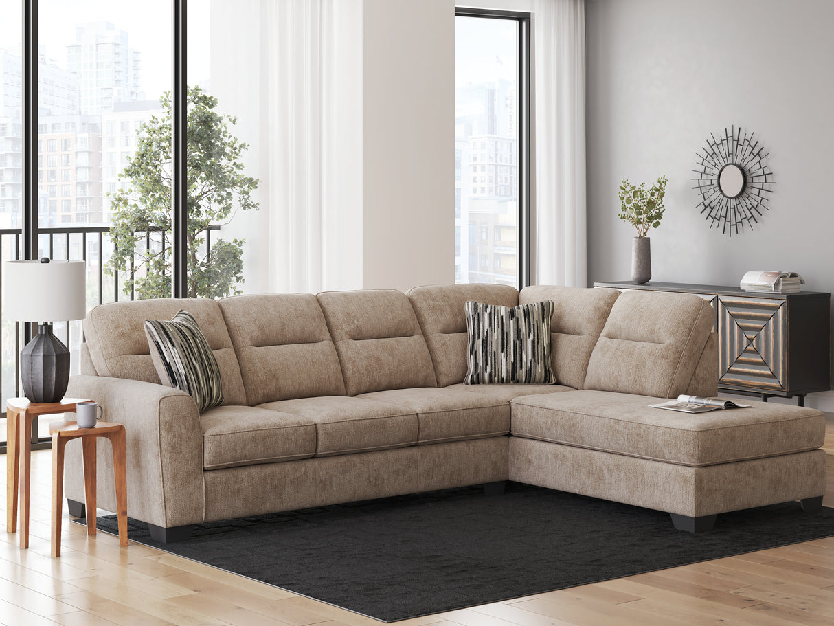 Furniture City - MS - Ashley Furniture - Olten Sectional - LAF 2-Piece Sectional with Chaise / Mocha - 31304S2