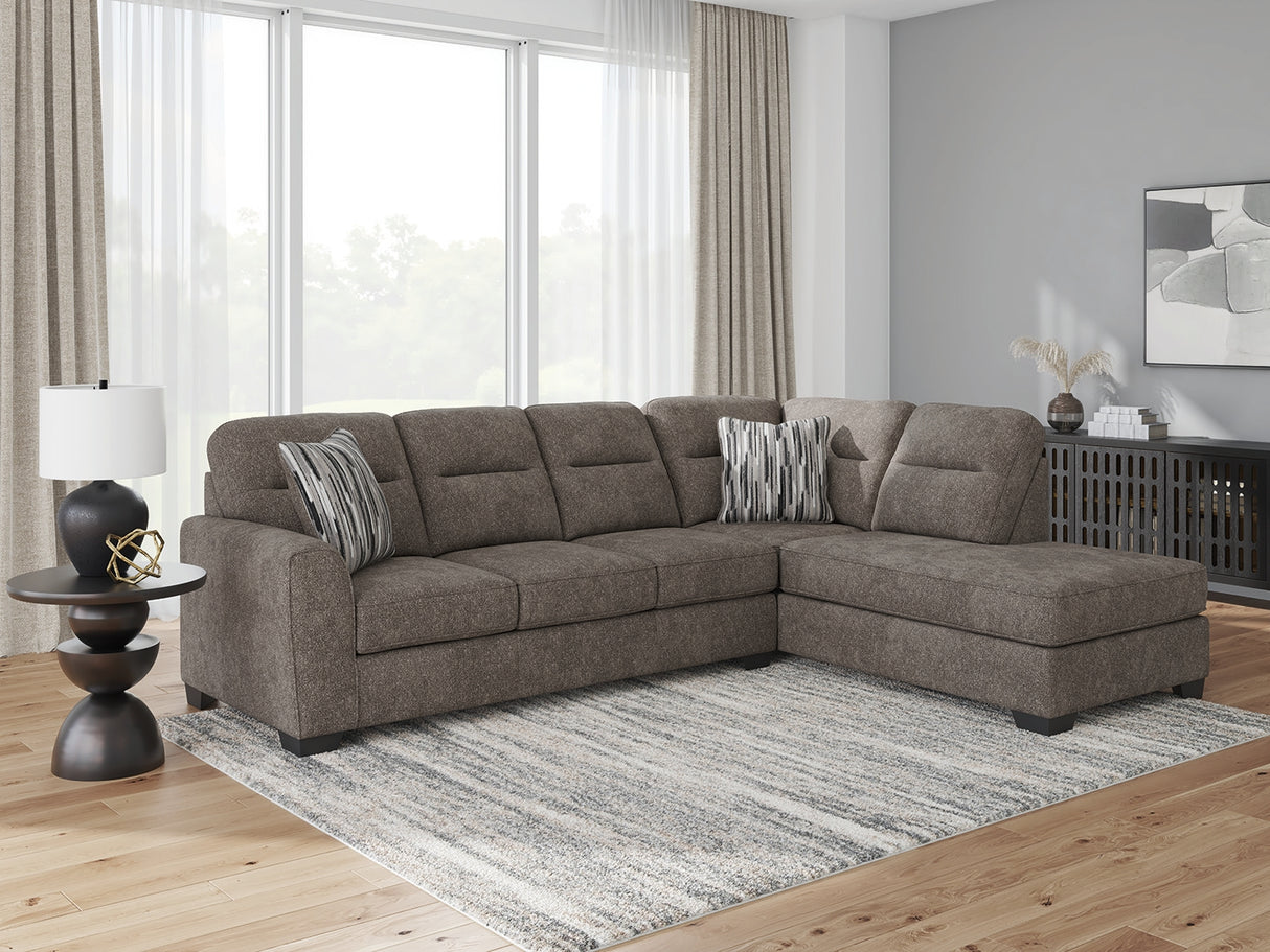 Furniture City - MS - Ashley Furniture - Olten Sectional - RAF 2-Piece Sectional with Chaise / Graphite - 31305S1